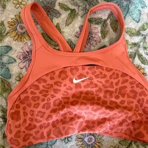 Nike Women's Orange Leopard Sports Bra